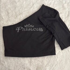 Prince Black Off-Shoulder Top